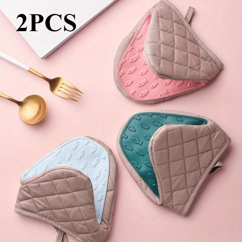 Oven Mitt Silicone - 2 buah Bantalan Silikon | Pegangan